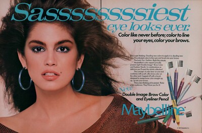 Maybelline Cindy Crawford Magazin Print Anzeige Werbung Kosmetik Eyeliner 2 S...