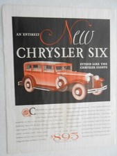 Chrysler Six magazine ad from April 1931 Country Gentleman magazine.11" x 14"