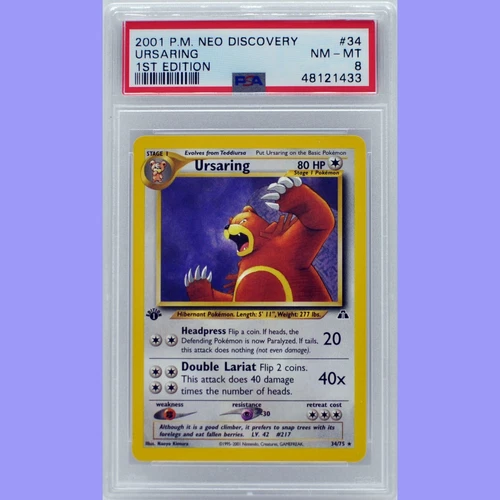Pokemon 1st Edition Ursaring 34/75 Neo Discovery PSA 8 NM/Mint