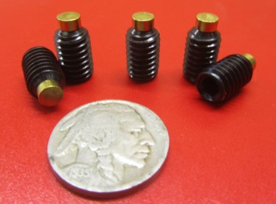 Kmac Alloy Steel Set Screws, Brass Tip, 5/16-18 x 1/2'' Thread Length, 20 Pcs