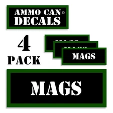 MAGS Ammo Can 4x Labels Ammunition Case 3"x1.15" stickers MAGS decals 4 pack