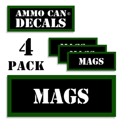 RIGHT WING INK MAGS Ammo Can 4x Labels Ammunition Case 3"x1.15" stickers MAGS decals 4 pack