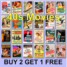 Poster Vintage Movie Posters 1940s 40s Film Poster Films HD Borderless Printing