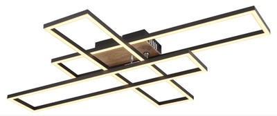 Globo LED Deckenleuchte Dakari schwarz 80 x 60 cm  Deckenlampen