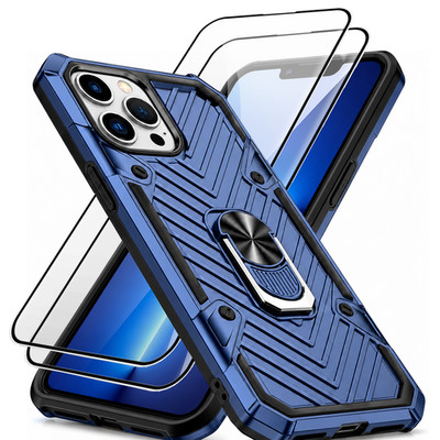 Shockproof Rugged Armor Case + Displayschutzfolie für iPhone 14 13 12 11 XR 8 7