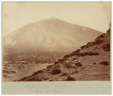 Spain, Canary Islands, Tenerife, Vista del Volcán Teide Vintage Albumen Print Tirag