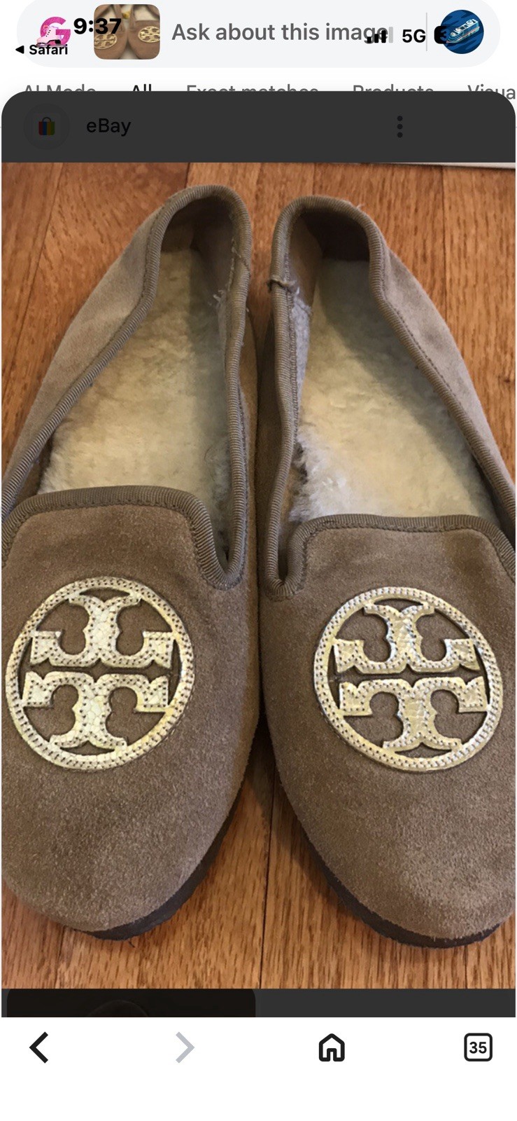 Tory Burch Billy Tan Slip On Ballet Flats Women's Loafer Shoes Size D