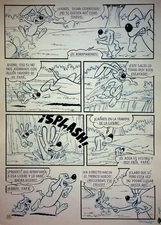 Hound & the Hare DC Comics Hand-Drawn Mexican Comic Book Interior Page  14"x10"