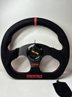 MOMO 330mm Suede D Shape Racing Steering Wheel Black Red Logo