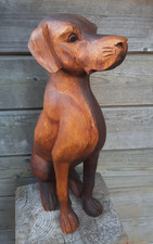 40cm holz dackel jagd hund figur akazie hand geschnitzt