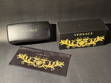 NEW VERSACE BLACK AUTHENTIC EYEGLASSES SUNGLASSES CASE W/CLOTH