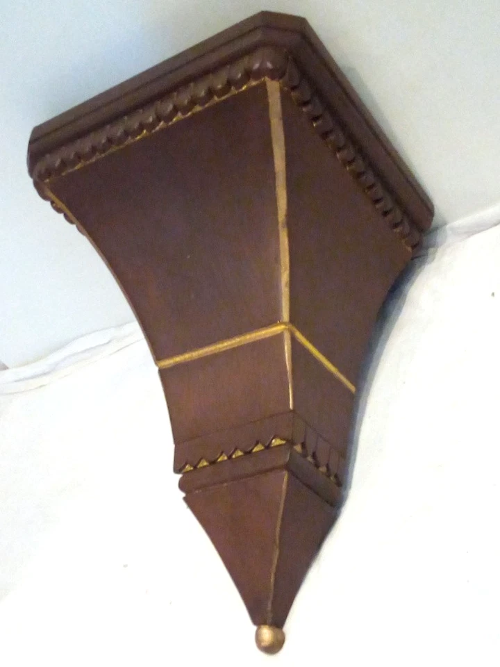 schwere Barock Wandkonsole um 1900 gefasst und geschnitzt - 2,8 Kilo - Bild 3 von 4