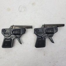 Two Vintage 1950's WORLD CROWN Toy Cap Guns Made In Japan Functions As Designed
