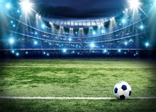 Soccer Stadium Backdrop 7x5FT Football Field Stadium Lights Photography Backg...