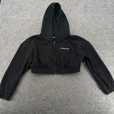 Alphalete Black Full Zip Cropped Athletic Hoodie Sweatshirt Pullover Womens S