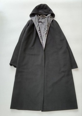 S MAX MARA Reversible Cashmere Blend Wool Long Coat Black 42 Hood made in Italy