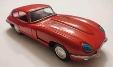 Vintage 1960  s Bandai Japan Tin Friction Jaguar XK-E XKE Toy Car 8  CLEAN WORKS