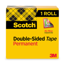Scotch Permanent Double Sided Tape Linerless  665-C : 3/4 in. x 36 yds. Clear