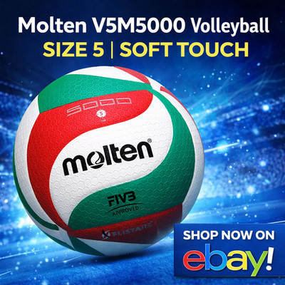 Molten V5M5000 Volleyball  Size 5, Soft Touch, Indoor/Outdoor PU Microfiber Ball