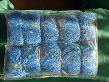 Wolle/Effektgarn,  blau, 10x50Gramm