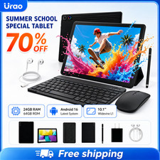 Urao 10'' IPS WiFi Tablet Android 16 Pad 24 64G Octa Core 5000mAh Dual Camera US