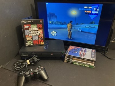 Sony PlayStation 2 Ps2 Fat Console Bundle W/ Controller / 5 Games/ Memory Card