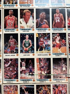 1990 Panini Basketball Uncut Sticker Sheets Jordan's HOF