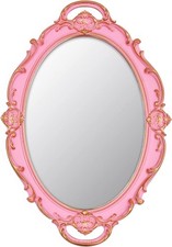 YCHMIR Vintage Mirror Small Wall Mirror Hanging Mirror 14.5 x 10 inchs Oval Pink