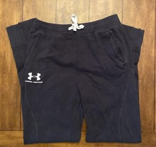 Under Armour Boys XS Fleece Joggers Black Sweatpants Training Pants Drawstring
