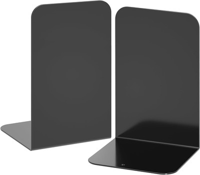 Bookends 1 Pair, Black Metal Book Ends, Heavy Bookends for Shelves, Book Stopper