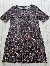 MSK Women s Black Multicolor Polka Dot Sheath Dress Size S Short Sleeve Preowned