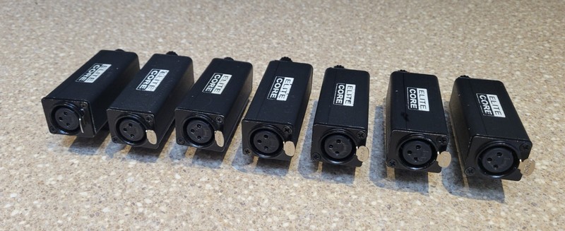 7x Elite Core Wired Bodypacks for Personal Monitor XLR-3.5 w/ Volume / Used