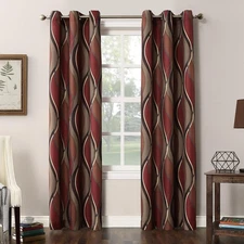 Intersect 2-Pack Ogee Print Semi-Sheer Grommet Curtain Panel Pair