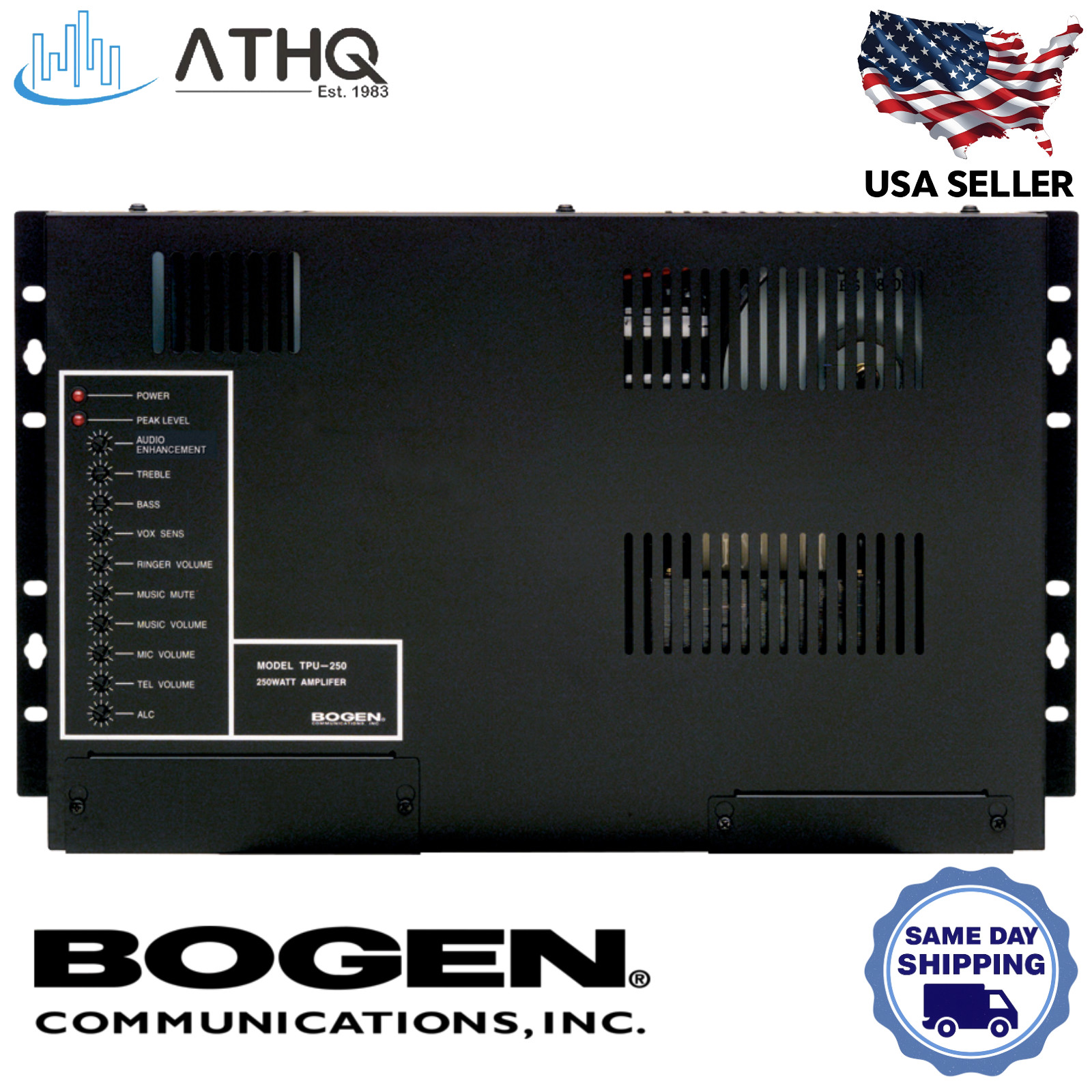 Bogen TPU250 Telephone Paging Amplifier 250W Commercial 70V/25V/8Ω PA System Amp
