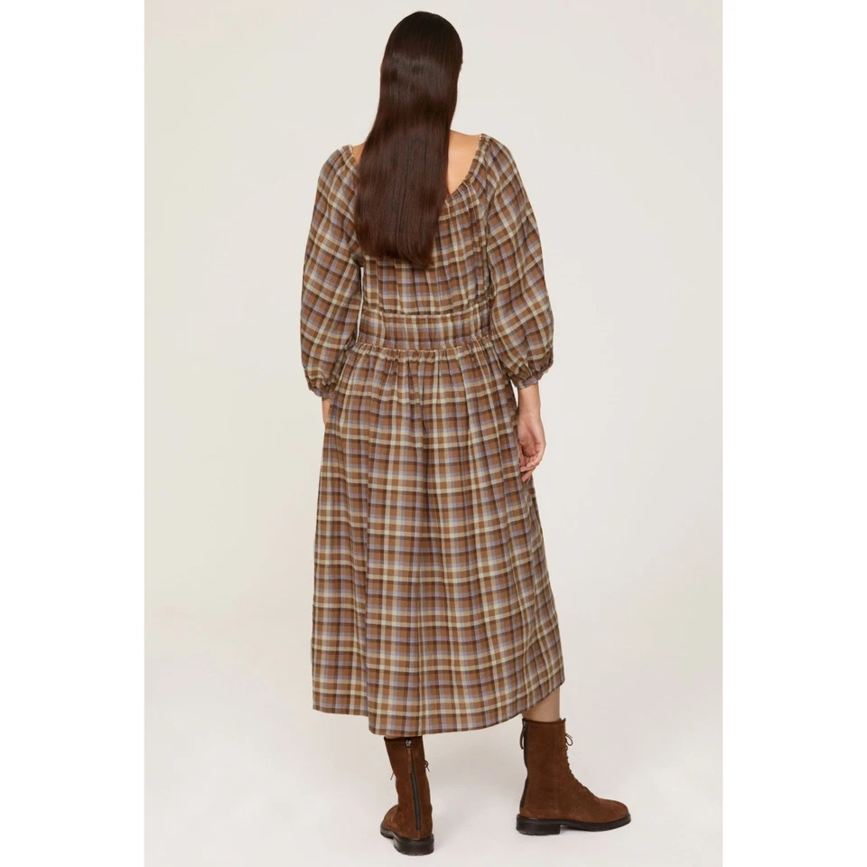 Madewell 纱布 Sophia Midi 连衣裙格子 - 尺寸 S - 138 美元 — 第 2/4 张图片