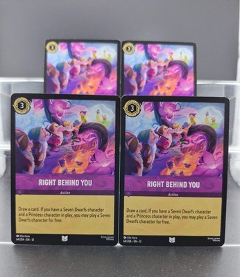 Disney Lorcana Right Behind You 64/204 Wilds Unknown Uncommon 4 Cards