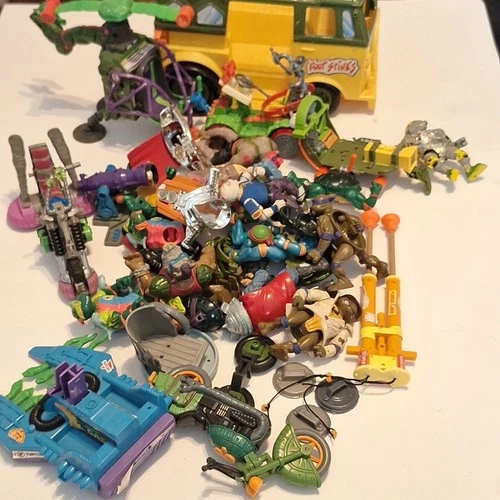 Vtg TMNT TEENAGE MUTANT NINJA TURTLES accessories Lot Parts Or Repair Damaged