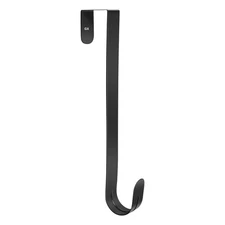 GameXcel 12" Wreath Hanger for Front Door Large Metal Hook Christmas Black