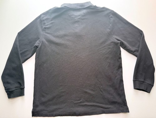 Chaps Polo Shirt Mens 2XL XXL Black Long Sleeve Golf Rugby Athleisure - Picture 4 of 6