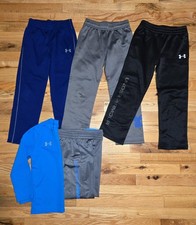 Under Armour Boys Shirt Pants 5 PC Lot Blue Black Gray Size 6