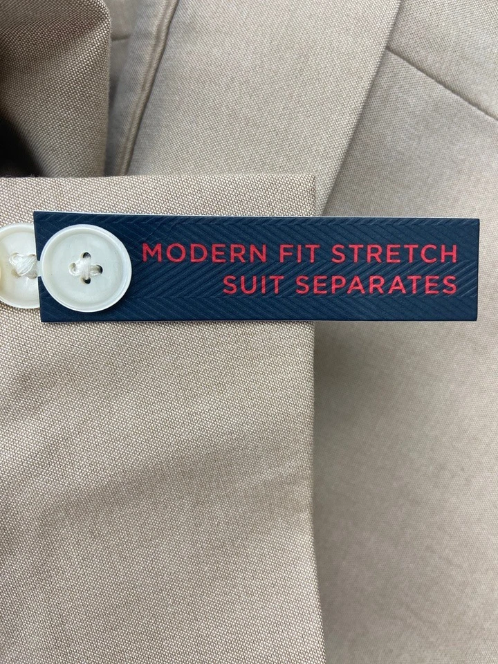 $450 NUEVO TOMMY HILFIGER Para Hombres 44S Blazer Bronceado Sólido Abrigo Deportivo Traje Chaqueta Foto 4 de 4