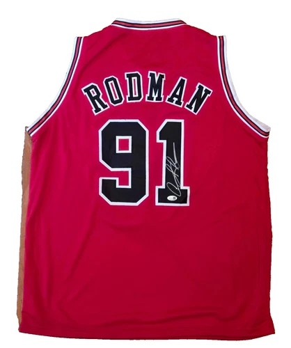 Dennis Rodman Custom Signed Jersey #91 NBA Basketball Chicago Bulls JSA COA 🏀
