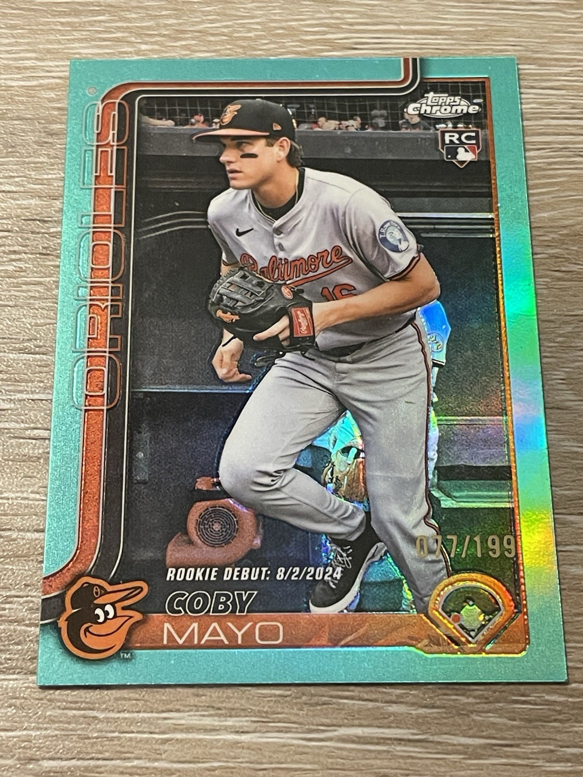 2025 Topps Chrome Update - Aqua Refractor /199 Coby Mayo RC #USC94 Orioles