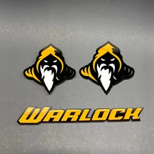 Warlock Emblem Badges Yellow on Black Fender Aggressive Racing + Tailgate Badge