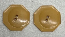 Pair Of Vintage Bakelite Sewing Button Octagonal Simichrome Polish Tested