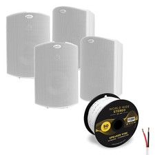 Polk Audio Atrium 6 All Weather Outdoor Loudspeaker Cable Bundle - 4 Pack