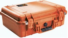 Pelican 1500 Case with Foam Orange 