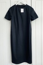 NEXT Black knee wiggle Tailored dress office work smart stretch  10 16 TALL