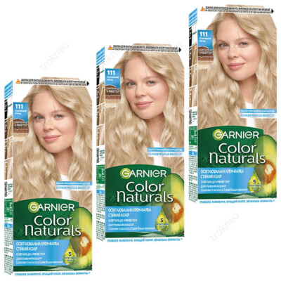 3x Garnier Color Naturals 111 Extra Light Ash Blonde Color Hair Color