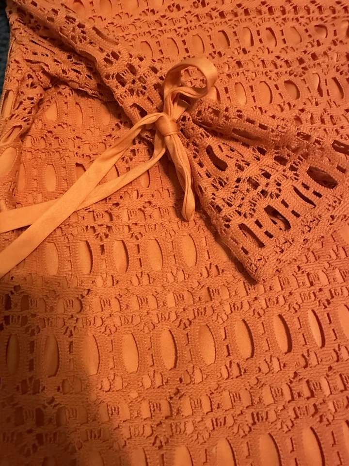 R&K Orange Women’s Lace Dress, Size 14 - Image 2 of 4